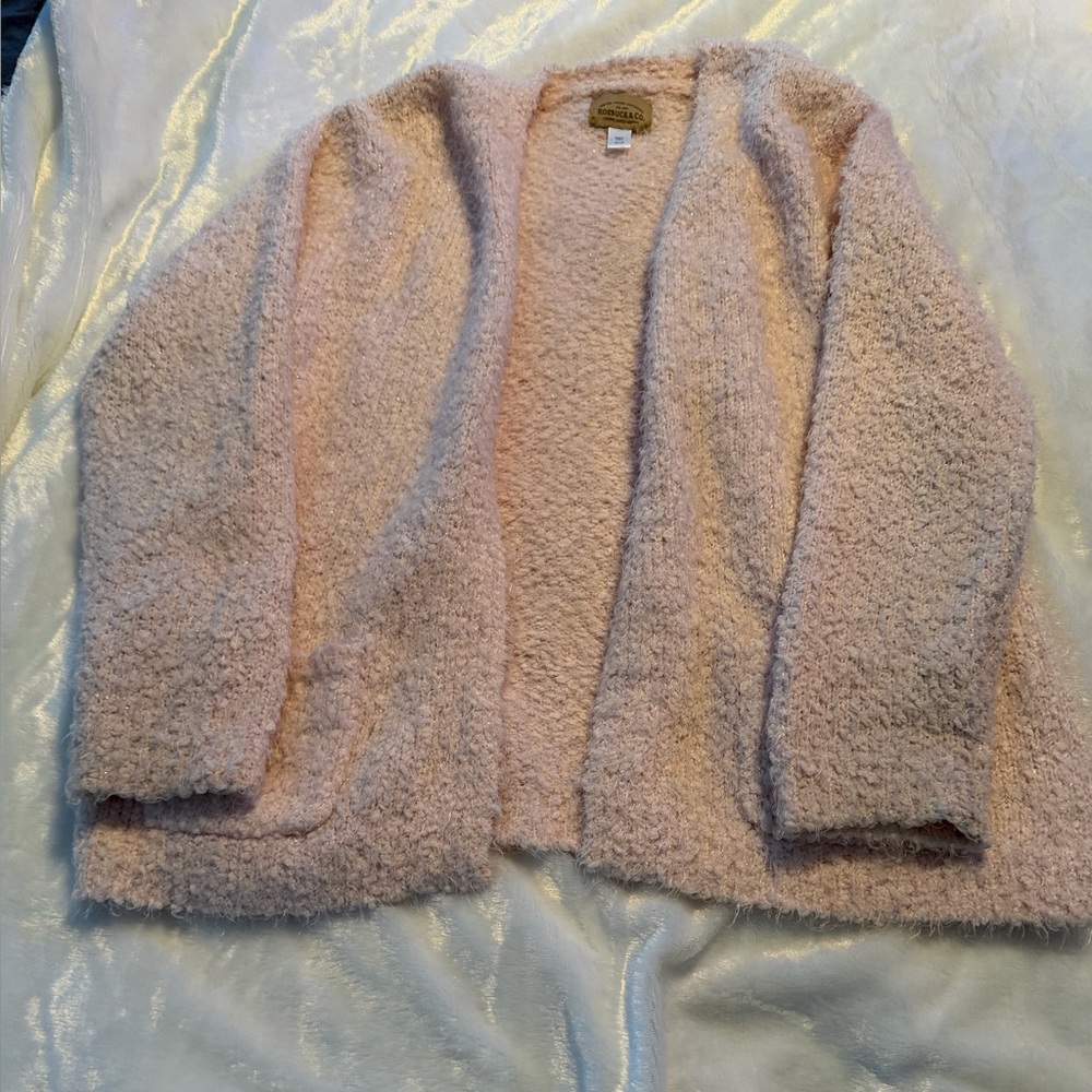 Girl’s Cozy Pink Fuzzy Sweater - Picture 5 of 11